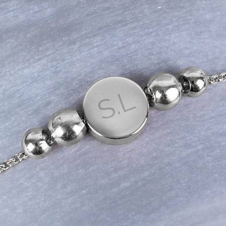 Personalised Silver Plated Initials Disc Bracelet: 5 - Bracelets By Gift Moments