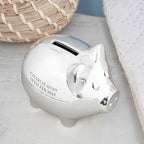 Personalised Silver Plated Piggy Bank - Shop Money Boxes At Gift Moments - 1