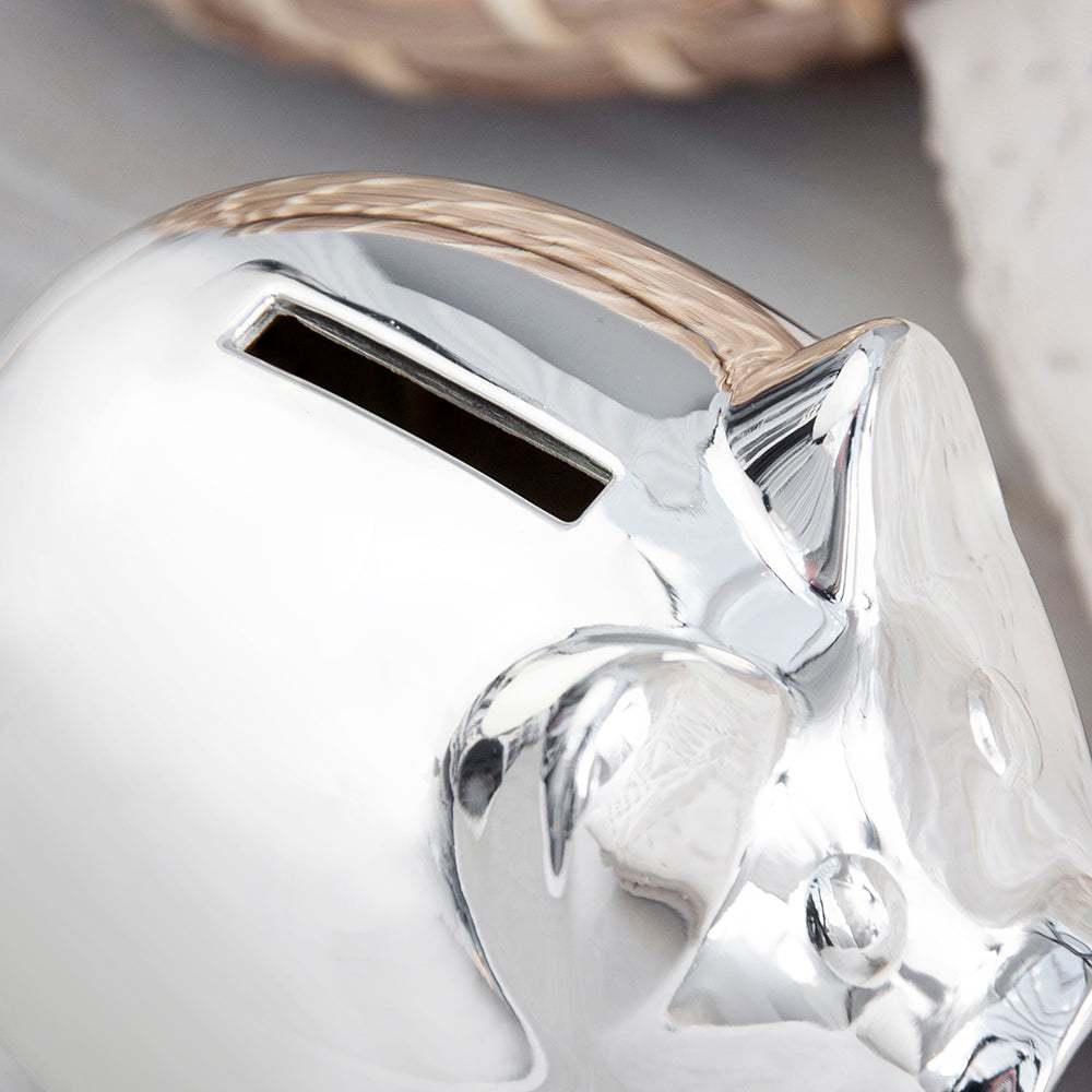 Personalised Silver Plated Piggy Bank - Shop Money Boxes At Gift Moments - 3