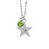 Personalised Silver Star Birthstone Crystal Necklaces: 17 - Necklaces By Gift Moments