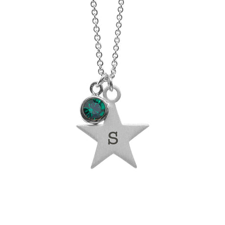 Personalised Silver Star Birthstone Crystal Necklaces: 20 - Necklaces By Gift Moments