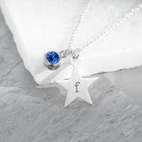 Personalised Silver Star Birthstone Crystal Necklaces: 13 - December - Necklaces By Gift Moments