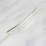 Personalised Silver Tone Bar Bracelet: 5 - Bracelets By Gift Moments