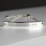 Personalised Silver Tone Bar Bracelet: 1 - Bracelets By Gift Moments