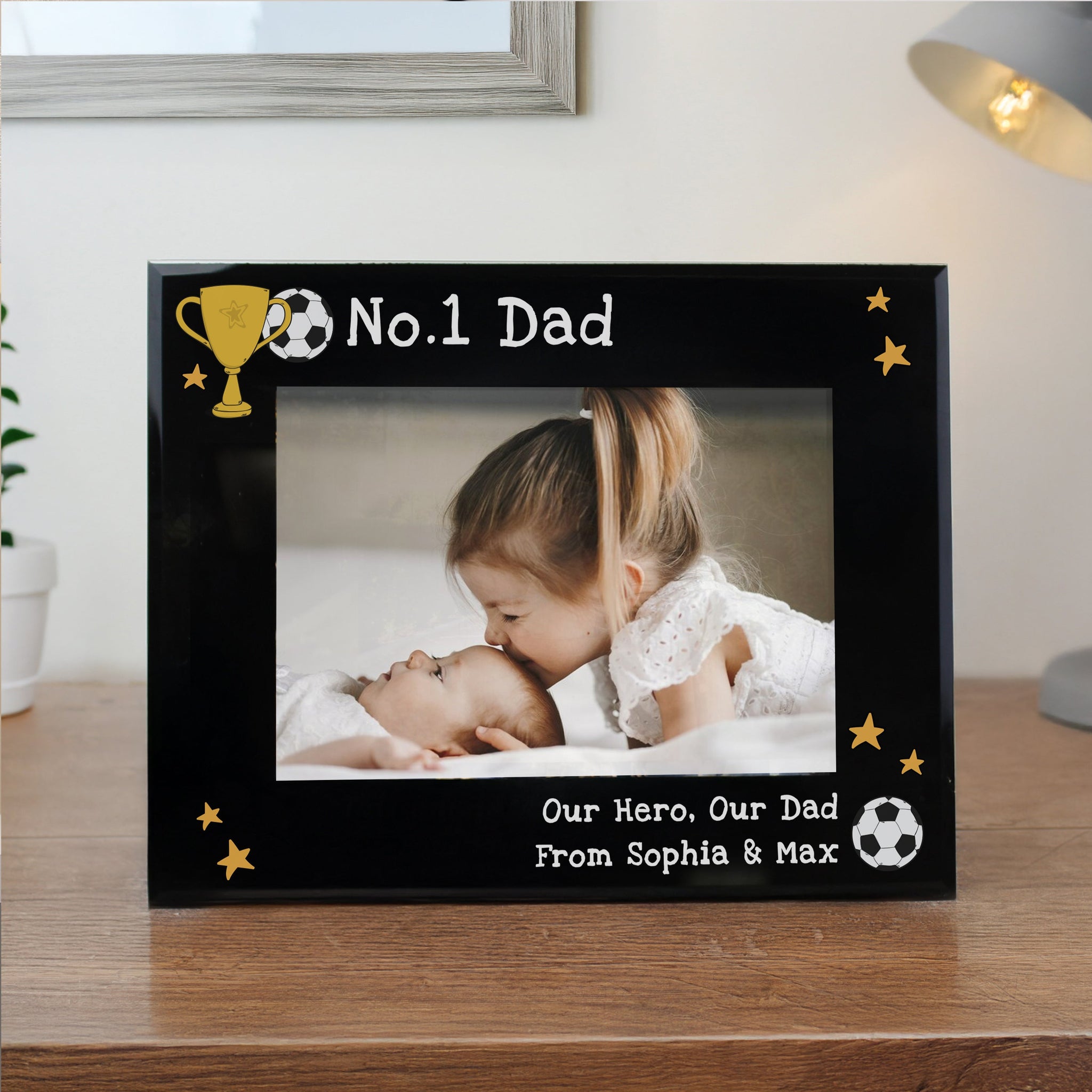 Personalised Simply The Best 5x7 Black Glass Photo Frame: 4 - Photo Frames By Gift Moments