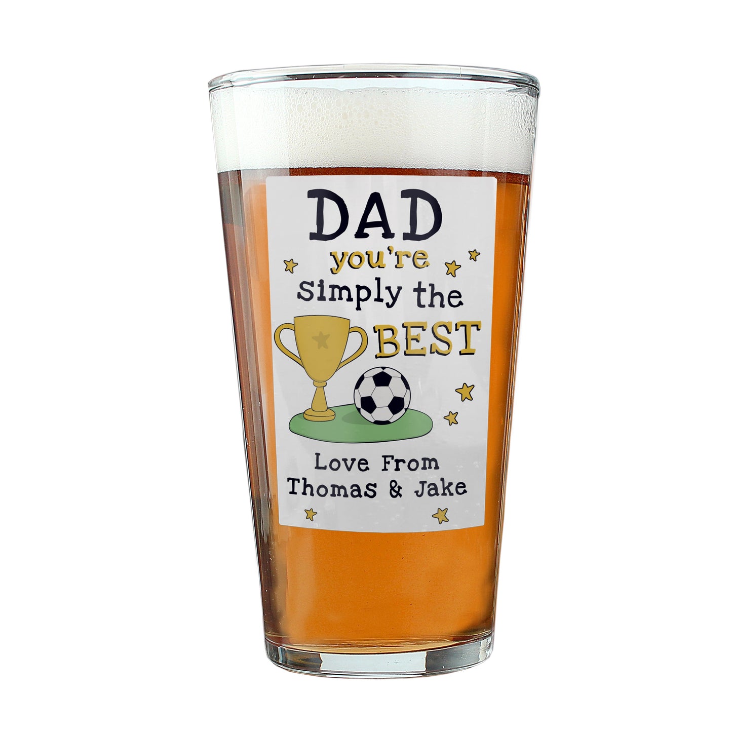 Personalised Simply The Best Beer Glass: 5 - Beer Glasses By Gift Moments