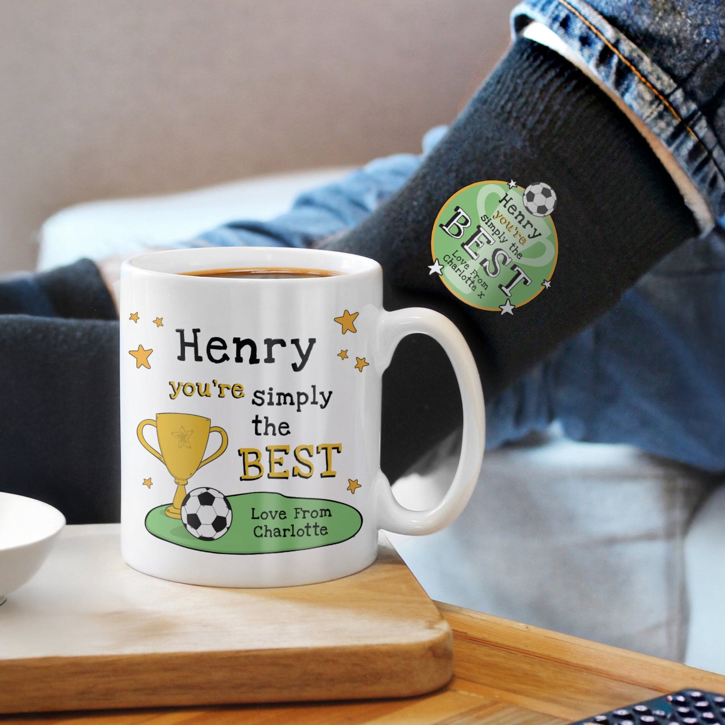 Personalised Simply The Best Mug & Socks Set: 4 - Mugs By Gift Moments