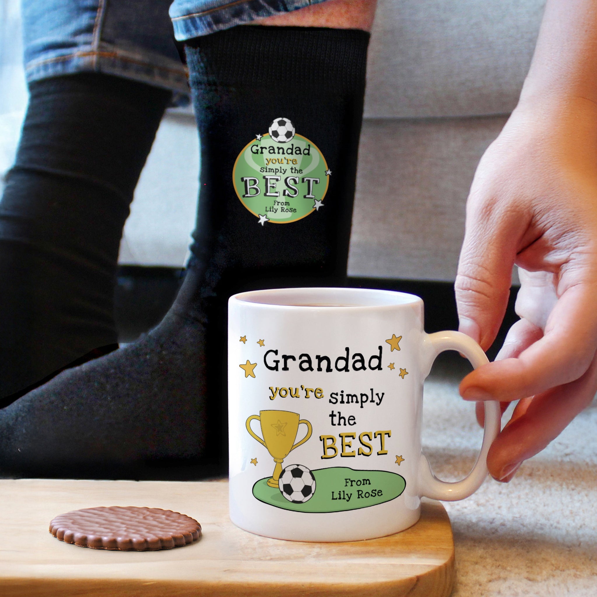 Personalised Simply The Best Mug & Socks Set: 3 - Mugs By Gift Moments