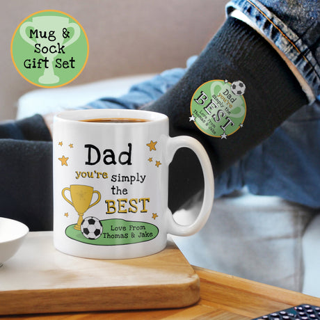 Personalised Simply The Best Mug & Socks Set: 2 - Mugs By Gift Moments