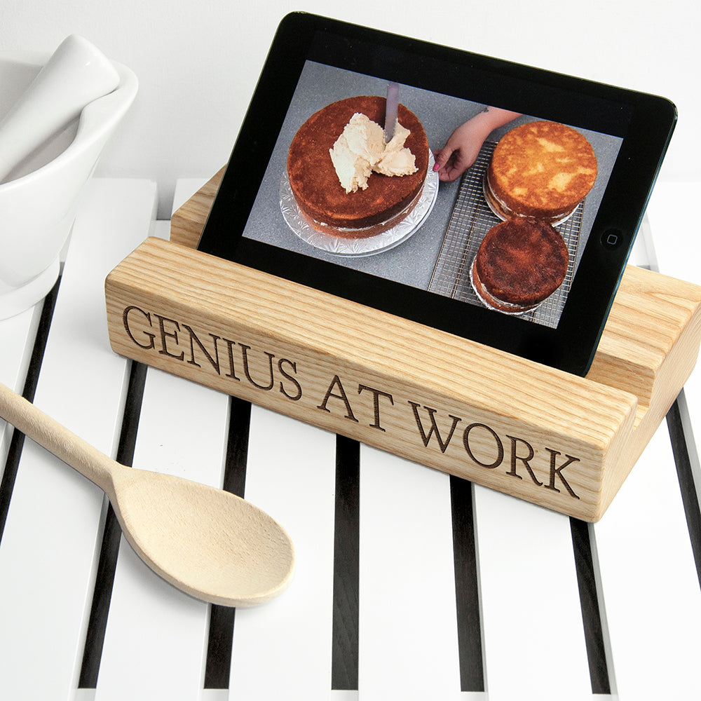 Personalised Single Kitchen Recipe Book or Tablet Holder: 2 Block Tech Accessories By Gift Moments