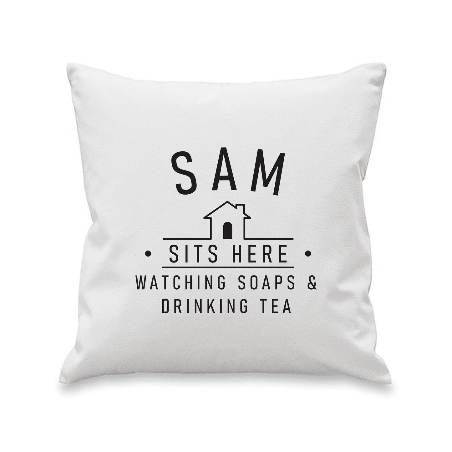 Personalised...Sits Here Cushion: 3 - Cushions By Gift Moments