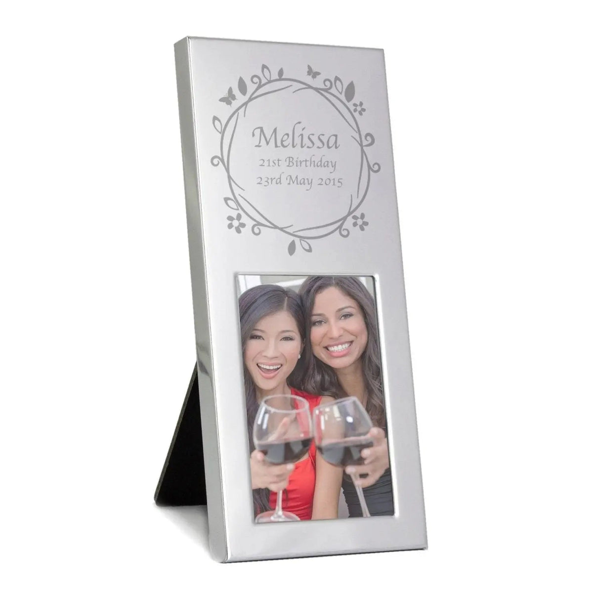 Personalised Small Butterfly Swirl 2x3 Silver Photo Frame: 2 - Photo Frames By Gift Moments