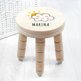 Personalised Smiling Cloud Wooden Stool: 2 Wooden Stools By Gift Moments