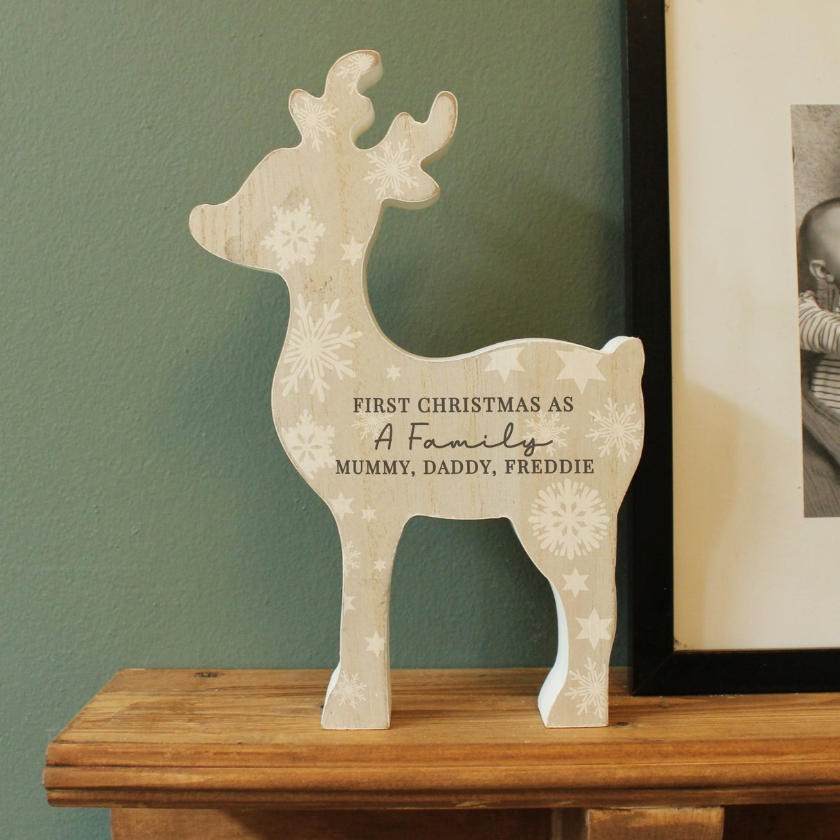 Personalised Snowflake Reindeer Ornament: 2 - Christmas Decorations By Gift Moments