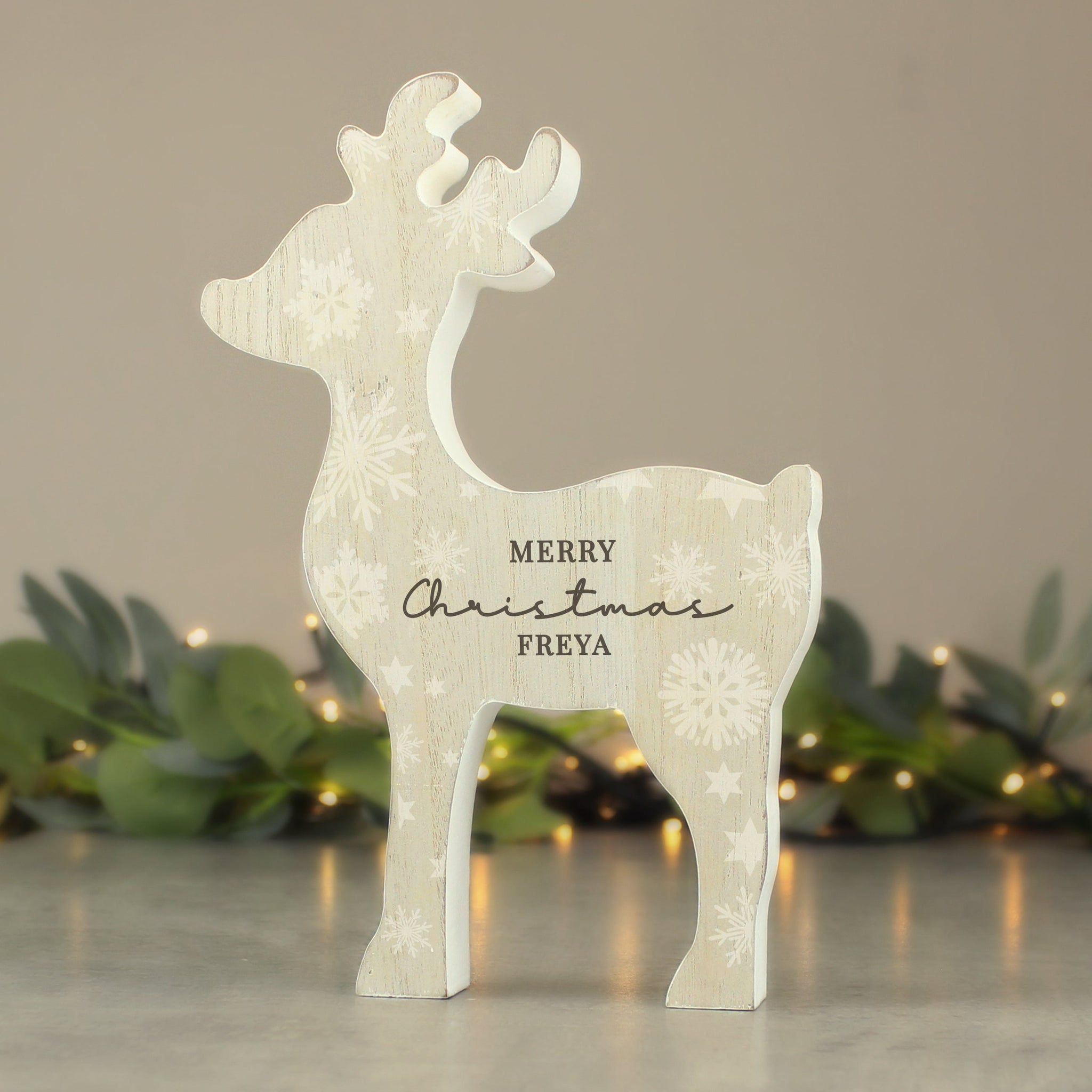 Personalised Snowflake Reindeer Ornament: 8 - Christmas Decorations By Gift Moments