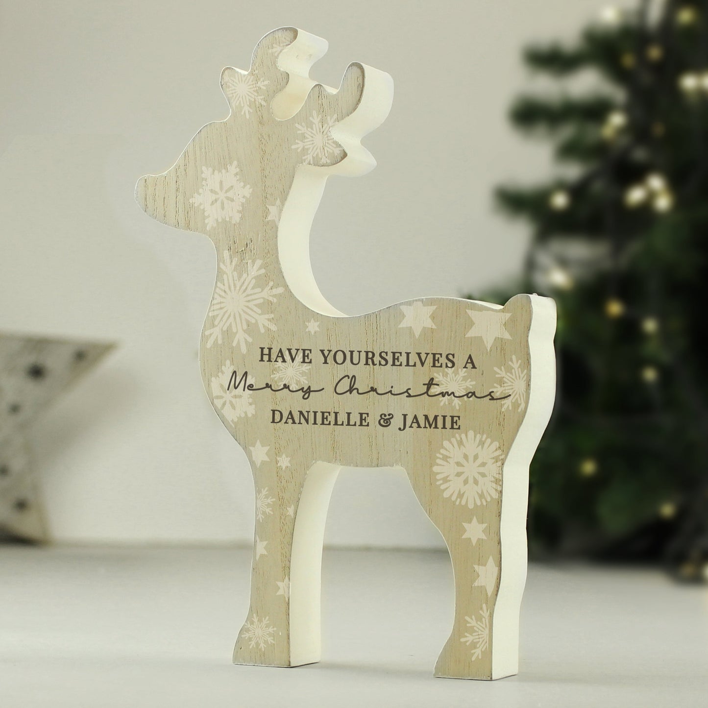 Personalised Snowflake Reindeer Ornament: 5 - Christmas Decorations By Gift Moments