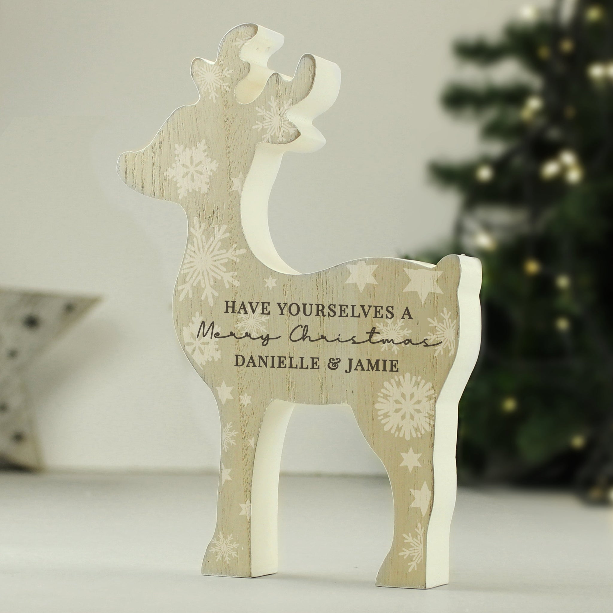 Personalised Snowflake Reindeer Ornament: 5 - Christmas Decorations By Gift Moments