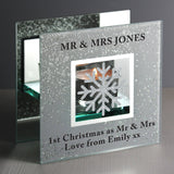 Personalised Snowflake Silver Glitter Tea Light Holder: 2 - Candle Holders By Gift Moments