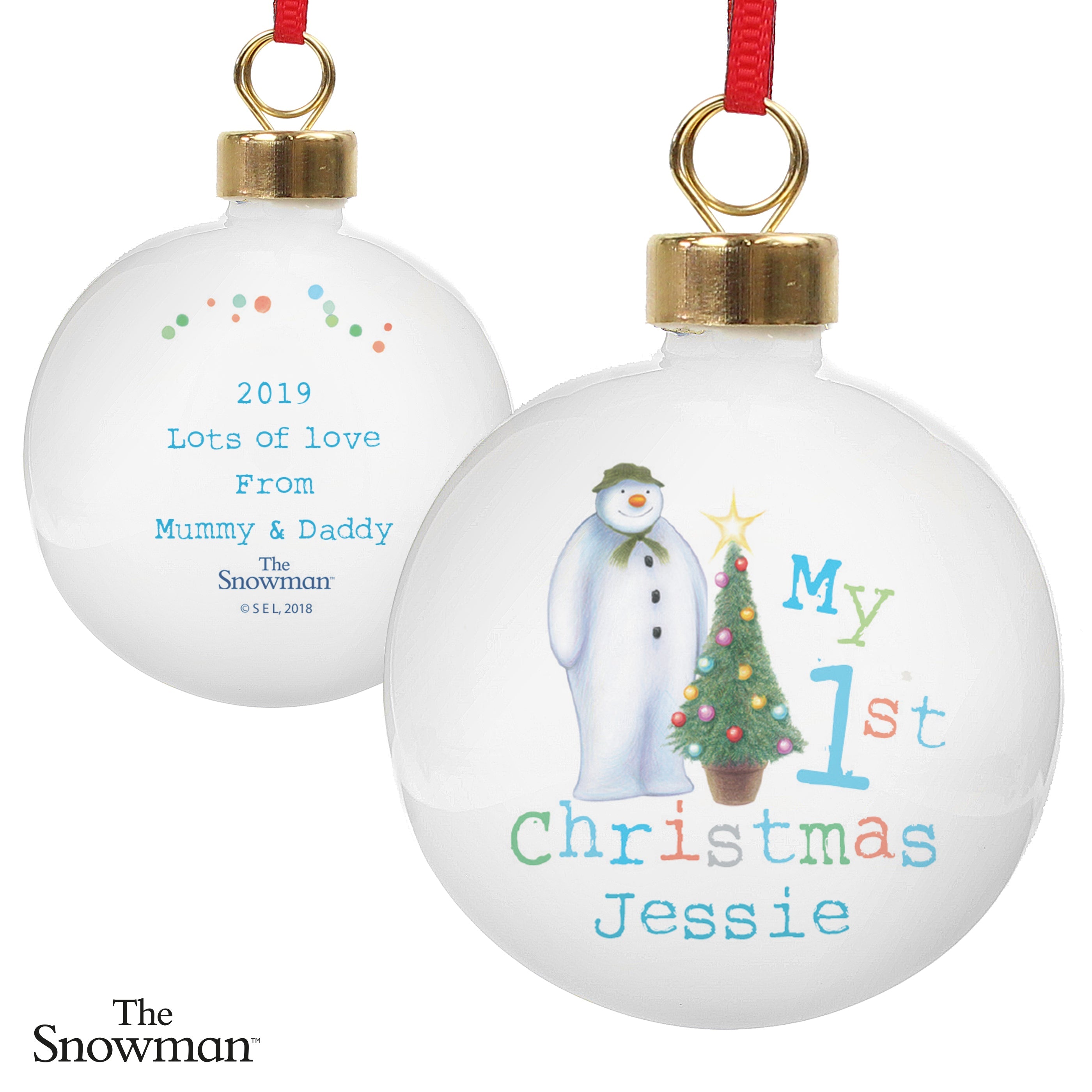 Personalised The Snowman My 1st Christmas Bauble - Shop Christmas Baubles At Gift Moments - 5
