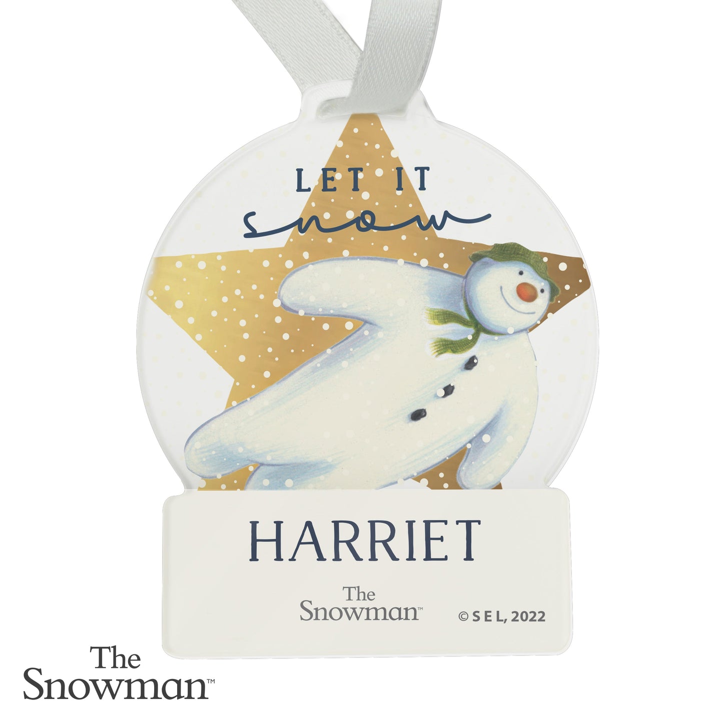 Personalised The Snowman Acrylic Decoration: 5 - Christmas Decorations By The Snowman