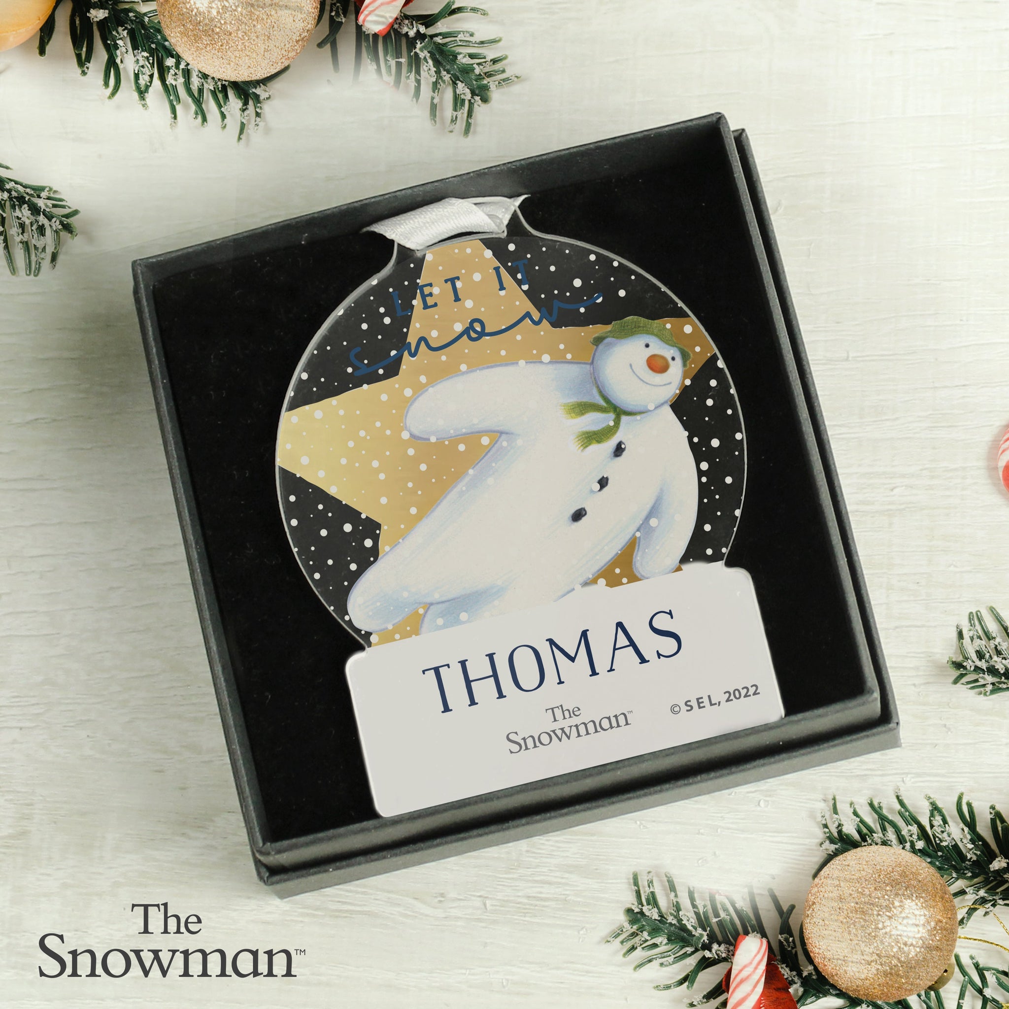 Personalised The Snowman Acrylic Decoration: 1 - Christmas Decorations By The Snowman