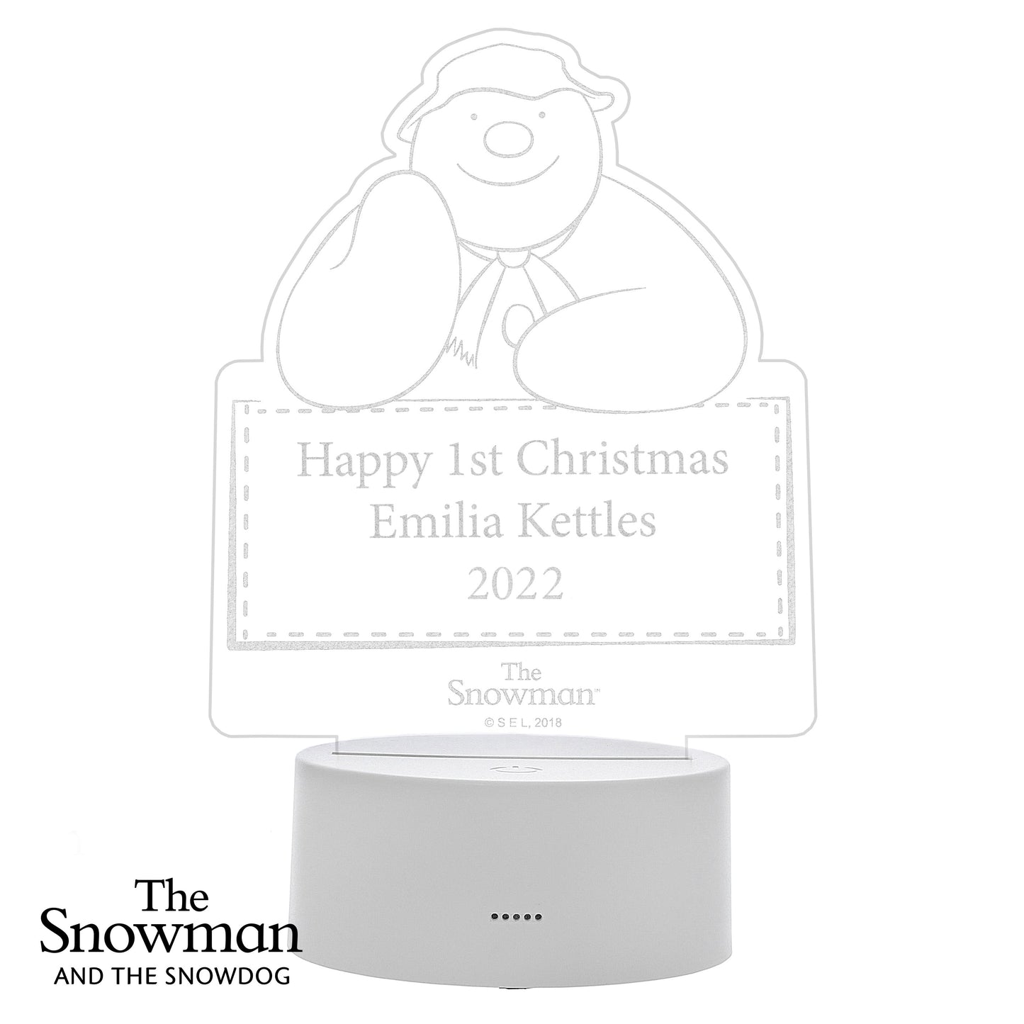 Personalised The Snowman LED Colour Changing Decoration & Night Light: 8 - LED Lighting By The Snowman