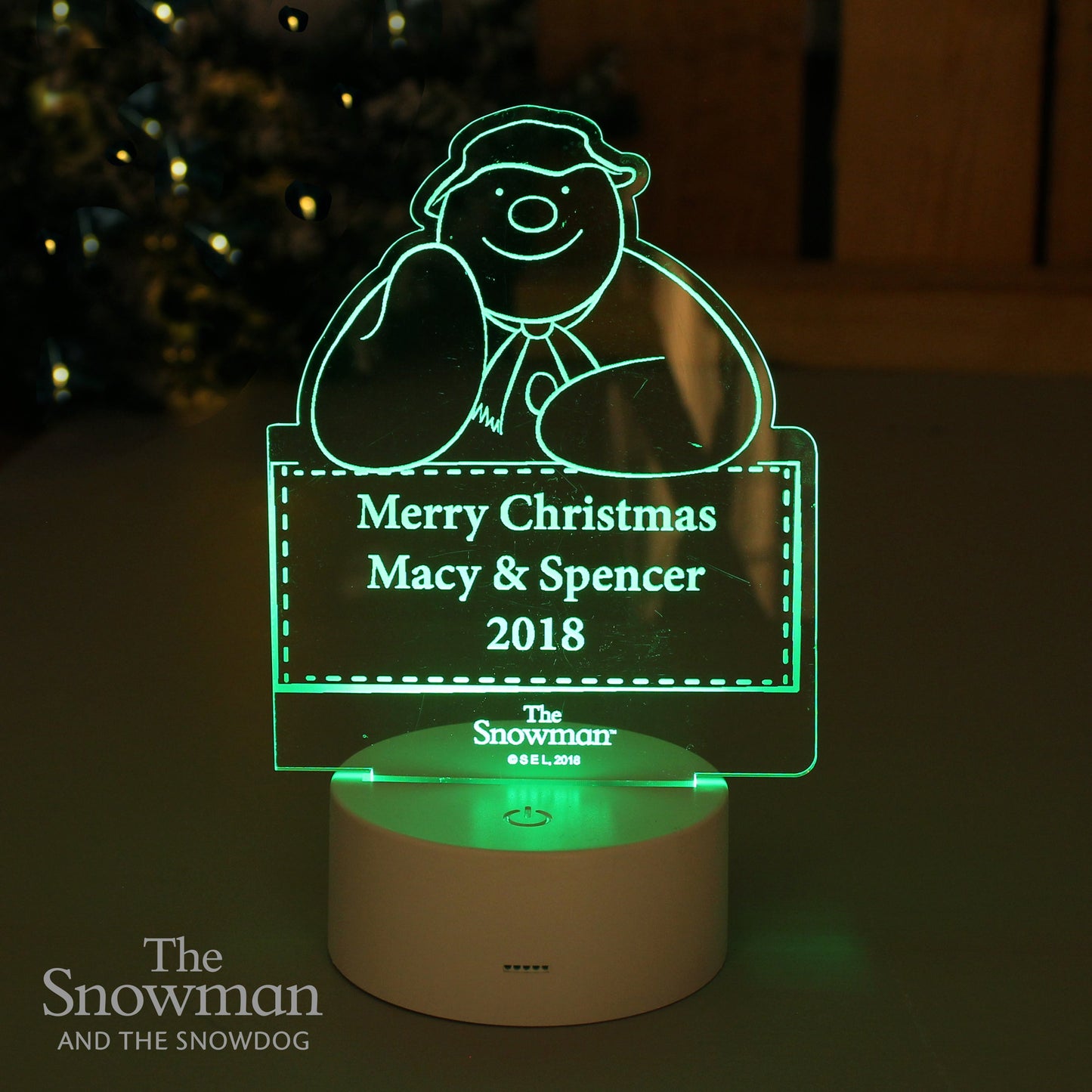 Personalised The Snowman LED Colour Changing Decoration & Night Light: 4 - LED Lighting By The Snowman