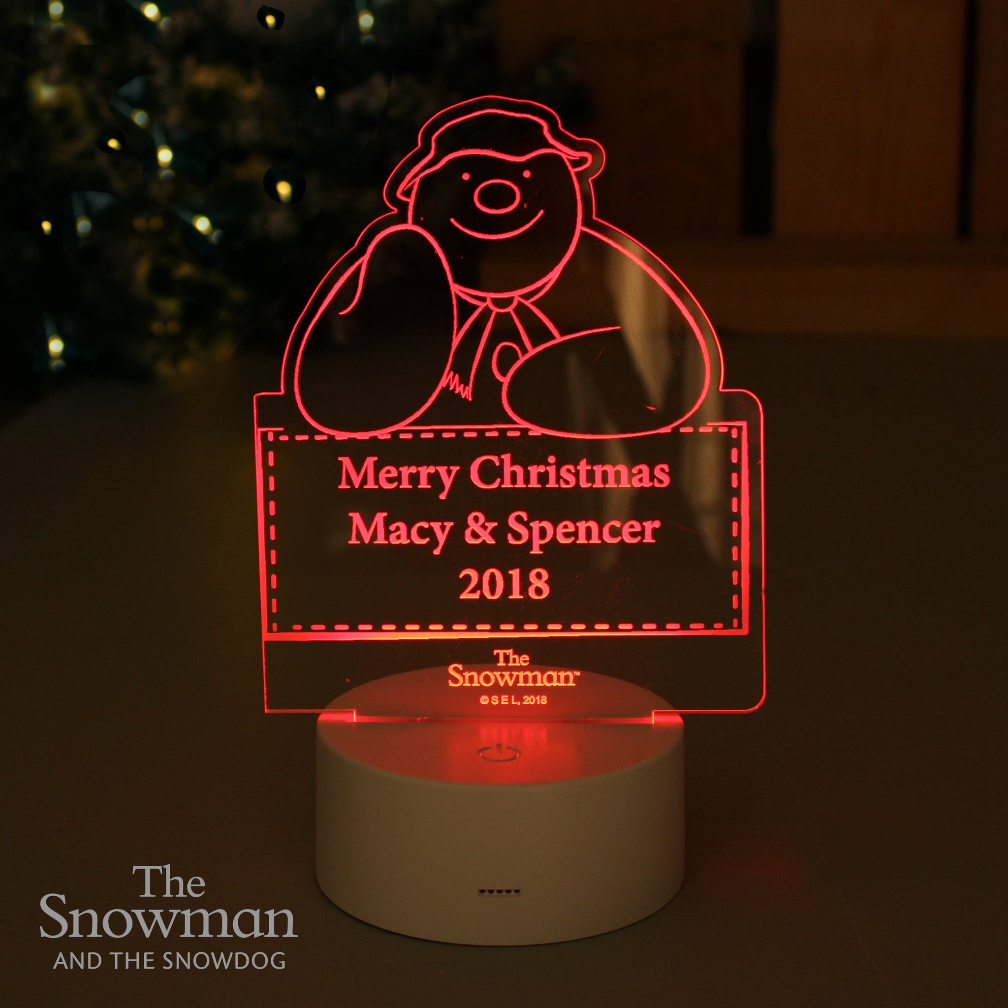 Personalised The Snowman LED Colour Changing Decoration & Night Light: 5 - LED Lighting By The Snowman