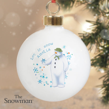 Personalised The Snowman Let it Snow Bauble: 1 - Christmas Baubles By The Snowman