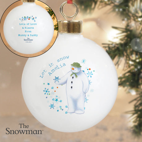 Personalised The Snowman Let it Snow Bauble: 4 - Christmas Baubles By The Snowman