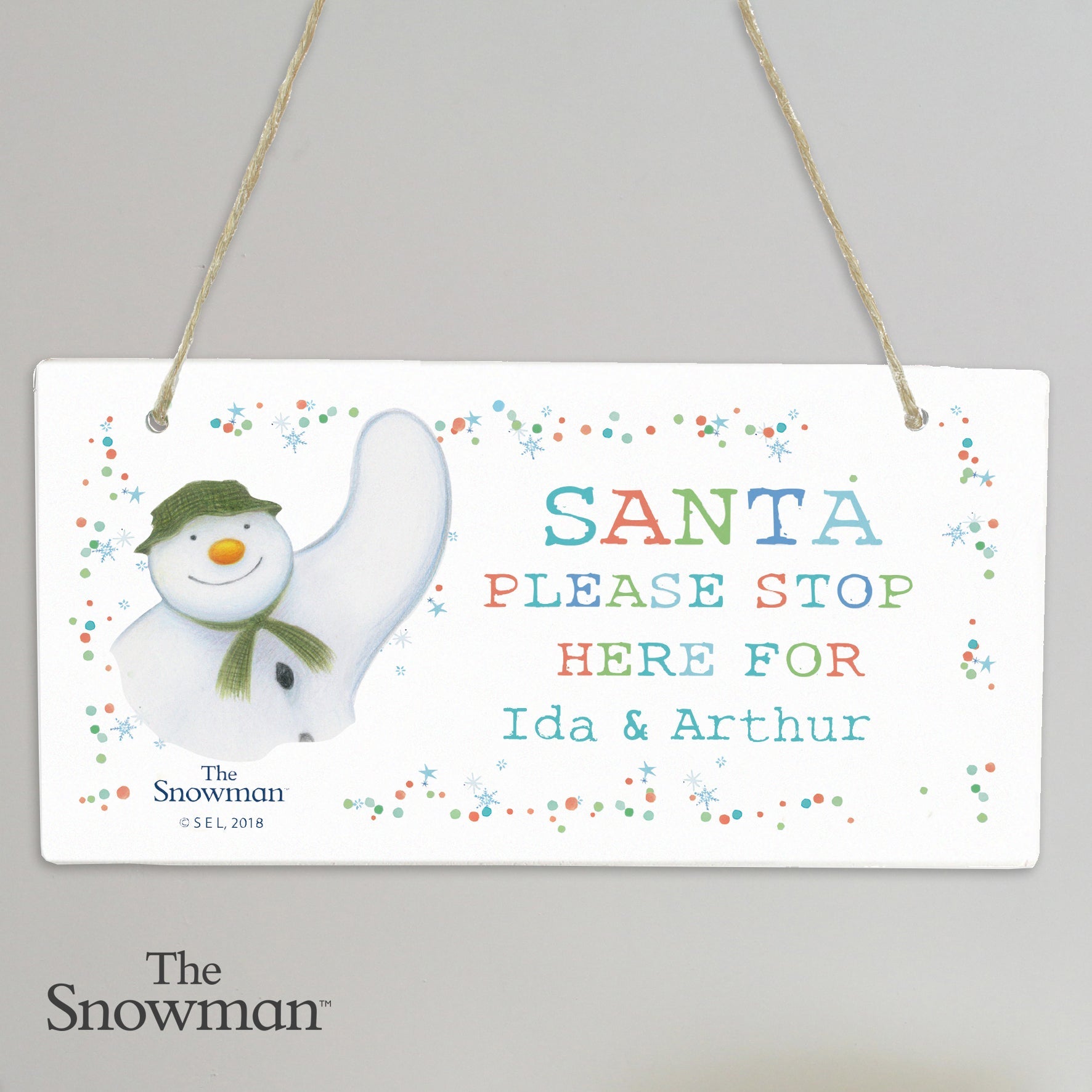 Personalised The Snowman Let it Snow Santa Stop Here Wooden Sign: 2 - Signs & Plaques By The Snowman
