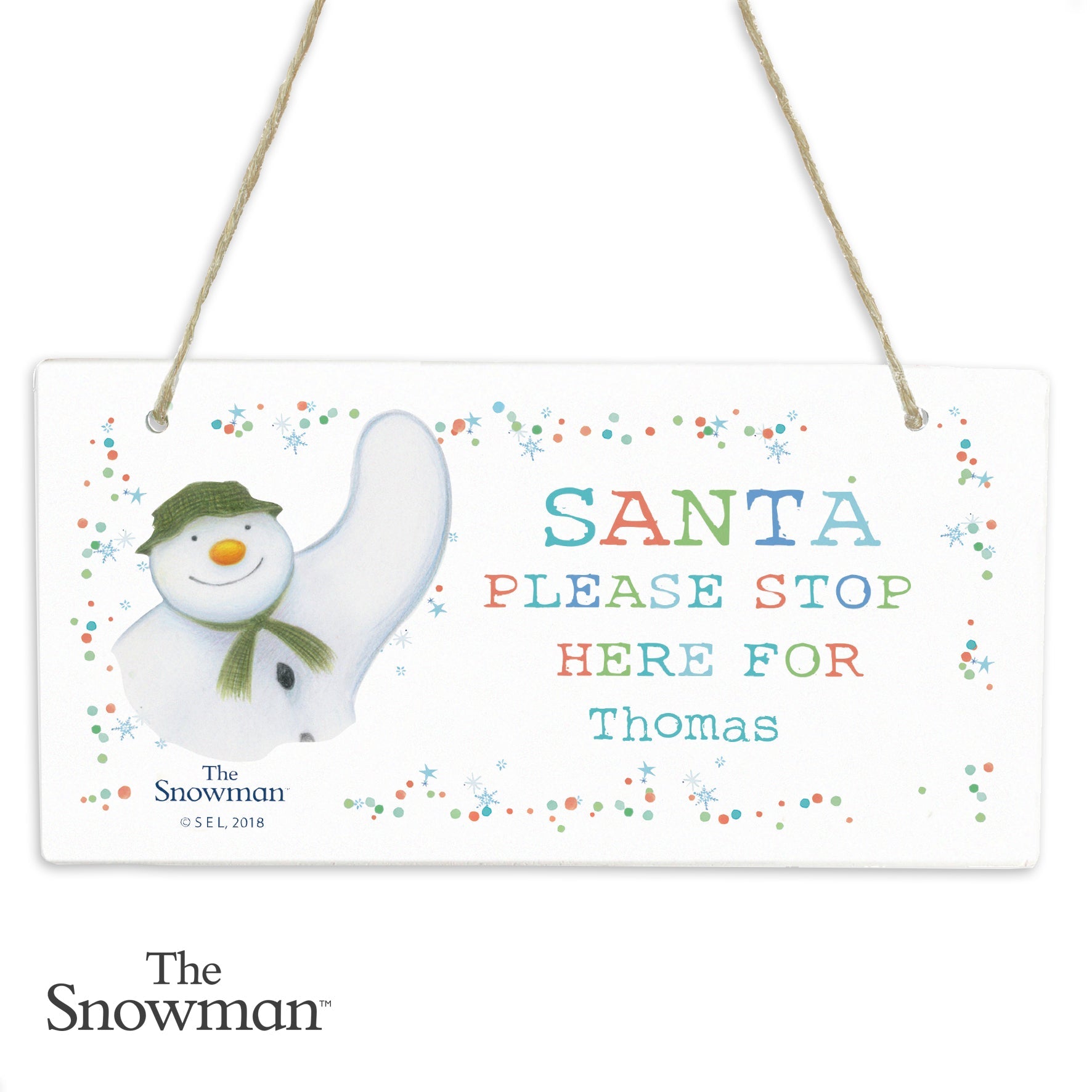 Personalised The Snowman Let it Snow Santa Stop Here Wooden Sign: 4 - Signs & Plaques By The Snowman