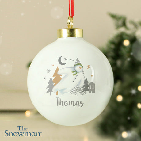 Personalised The Snowman Magical Adventure Bauble: 3 - Christmas Baubles By The Snowman