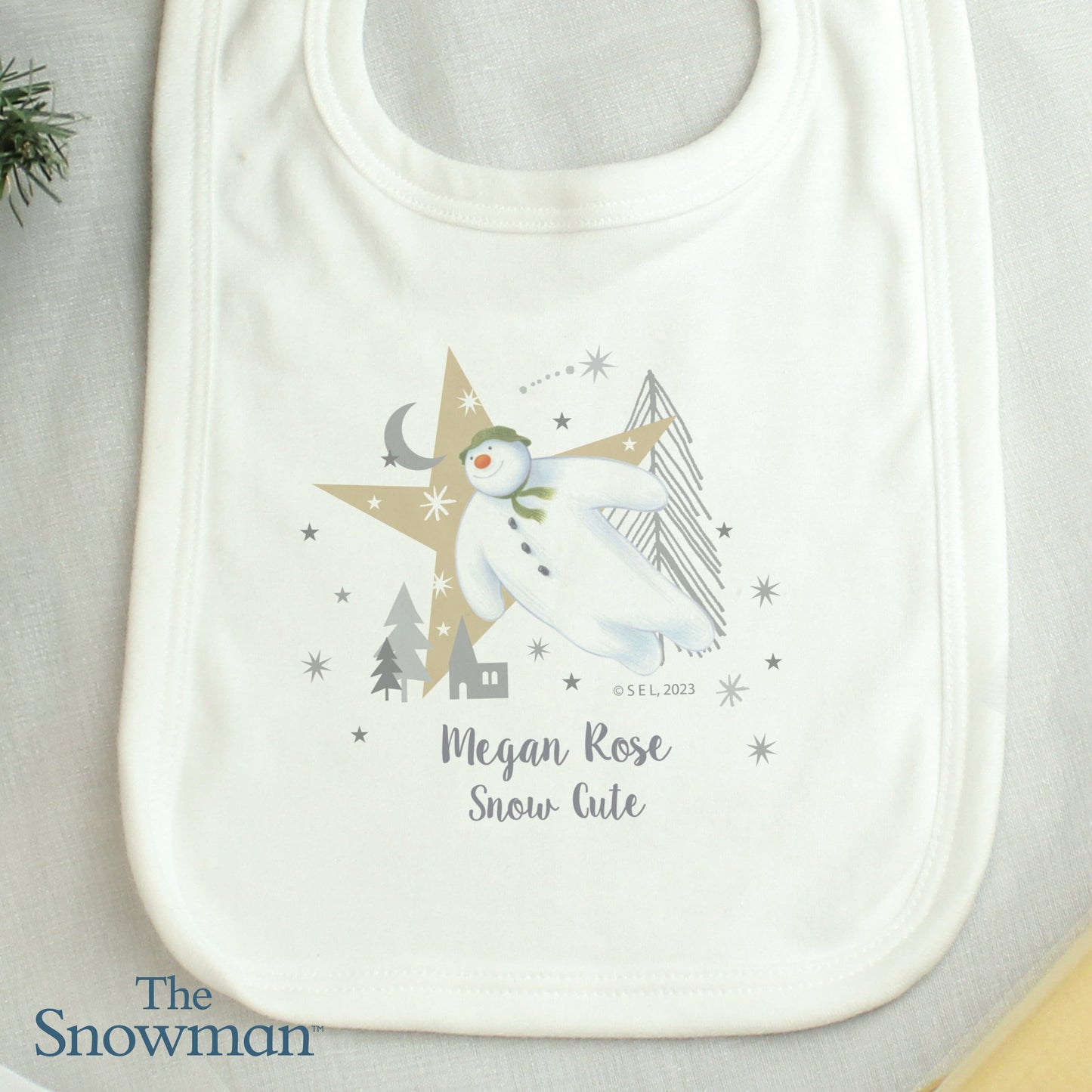Personalised The Snowman Magical Adventure Bib: 3 - Baby Clothing By The Snowman