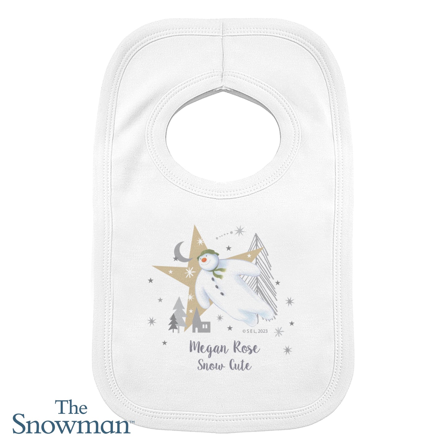 Personalised The Snowman Magical Adventure Bib: 4 - Baby Clothing By The Snowman