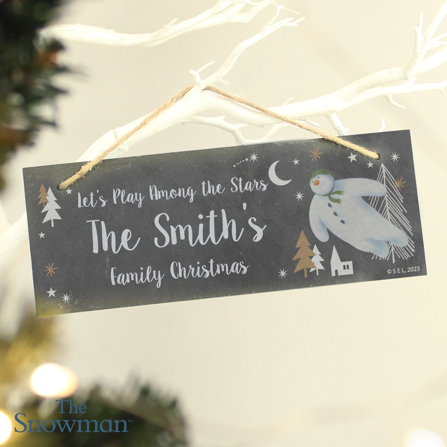 Personalised The Snowman Magical Adventure Hanging Slate Plaque: 1 - Signs & Plaques By The Snowman