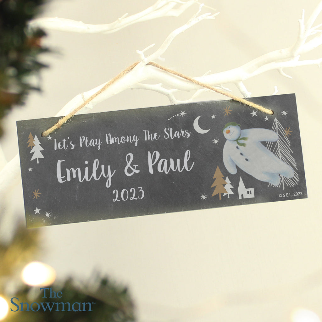 Personalised The Snowman Magical Adventure Hanging Slate Plaque - Shop Signs & Plaques At Gift Moments - 4