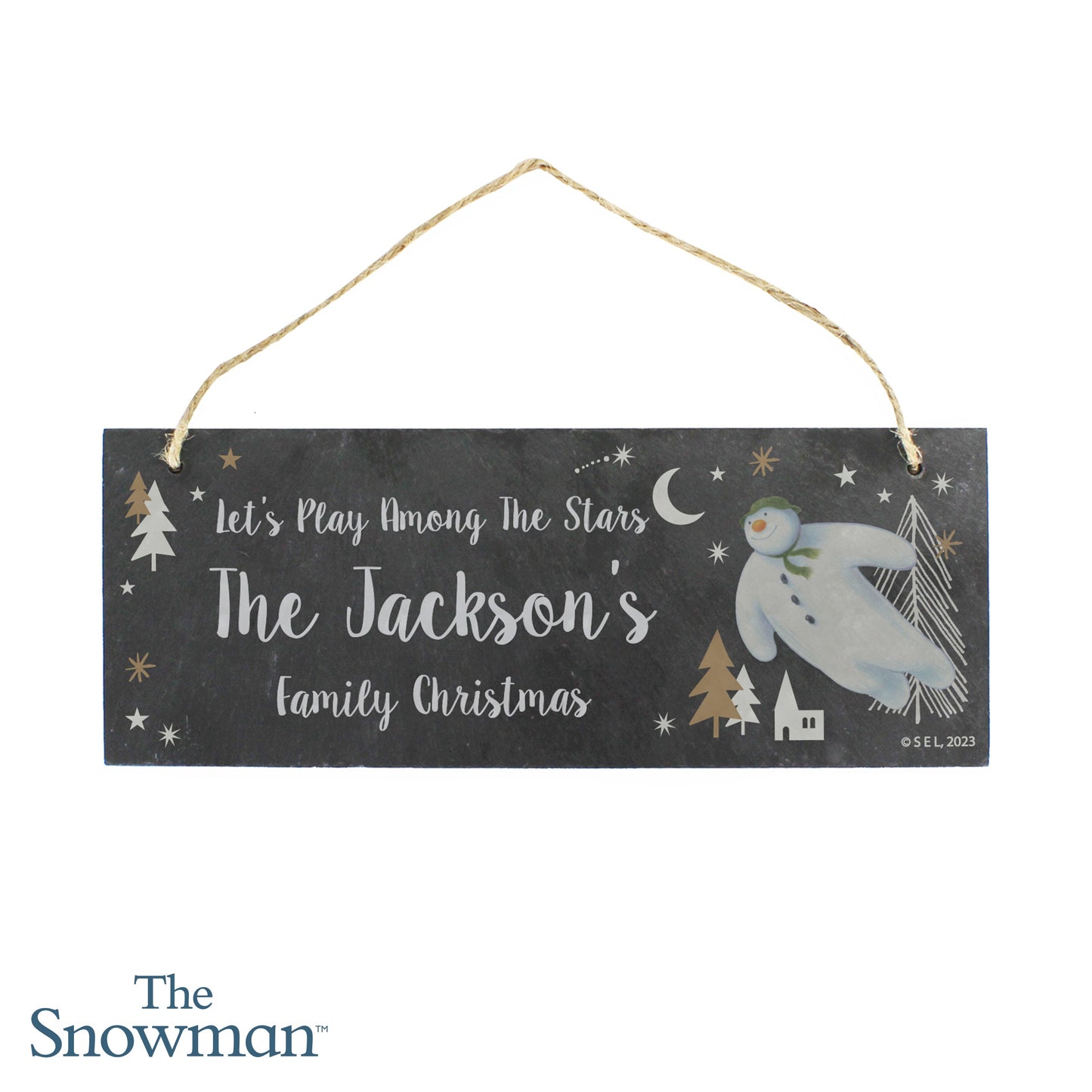 Personalised The Snowman Magical Adventure Hanging Slate Plaque: 5 - Signs & Plaques By The Snowman