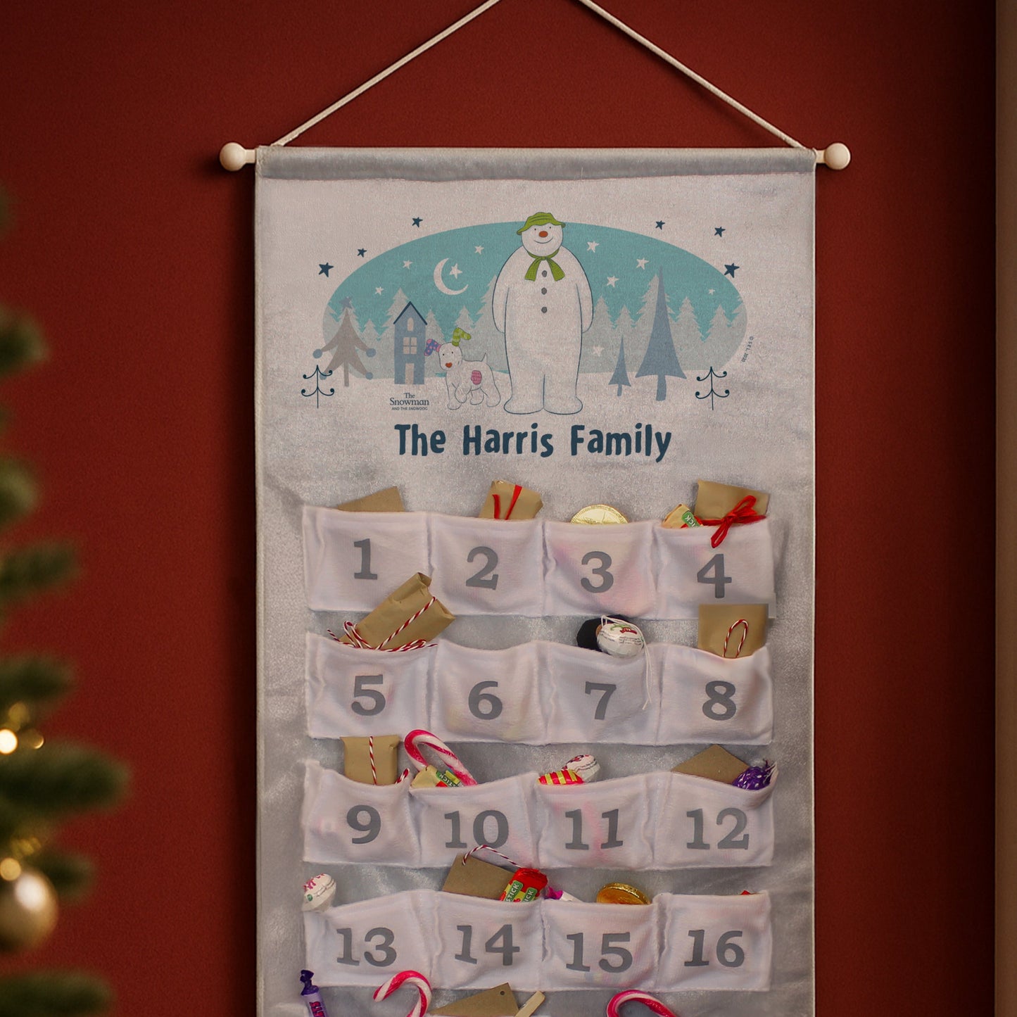 Personalised The Snowman and the Snowdog Advent Calendar In Silver Grey: 2 - Advent Calendars By The Snowman
