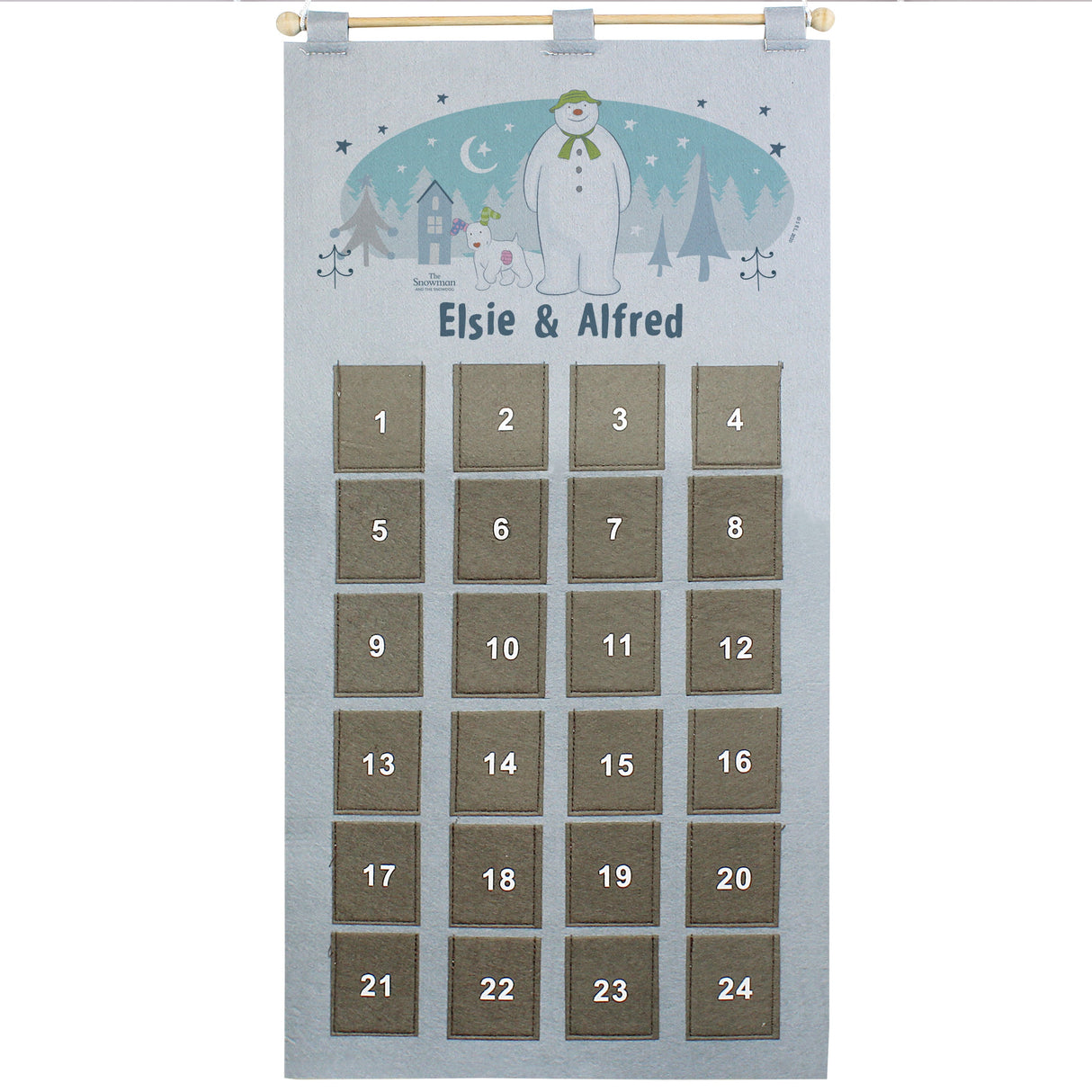 Personalised The Snowman and the Snowdog Advent Calendar In Silver Grey: 4 - Advent Calendars By The Snowman
