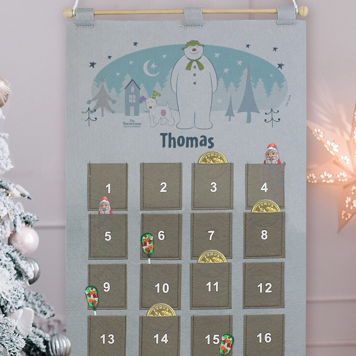 Personalised The Snowman and the Snowdog Advent Calendar In Silver Grey: 3 - Advent Calendars By The Snowman