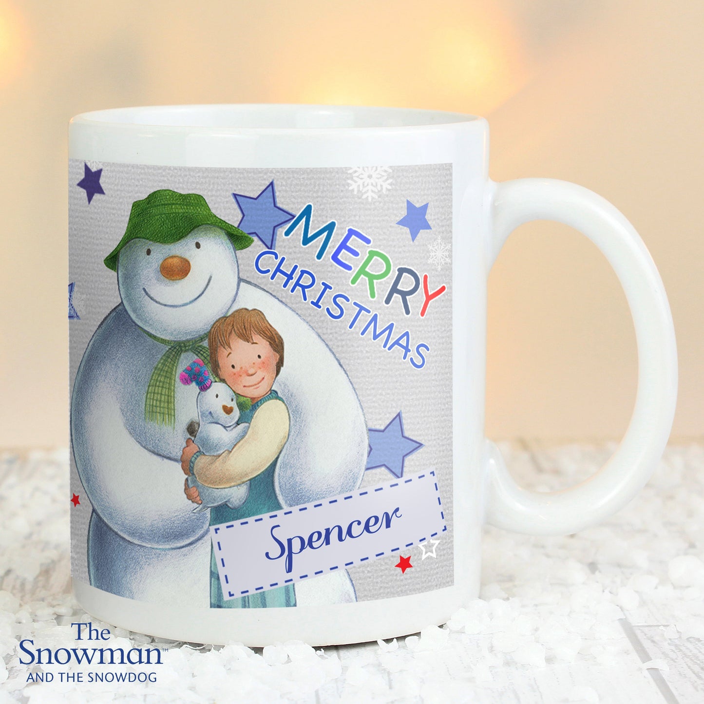 Personalised The Snowman and the Snowdog Blue Mug: 4 - Mugs By The Snowman