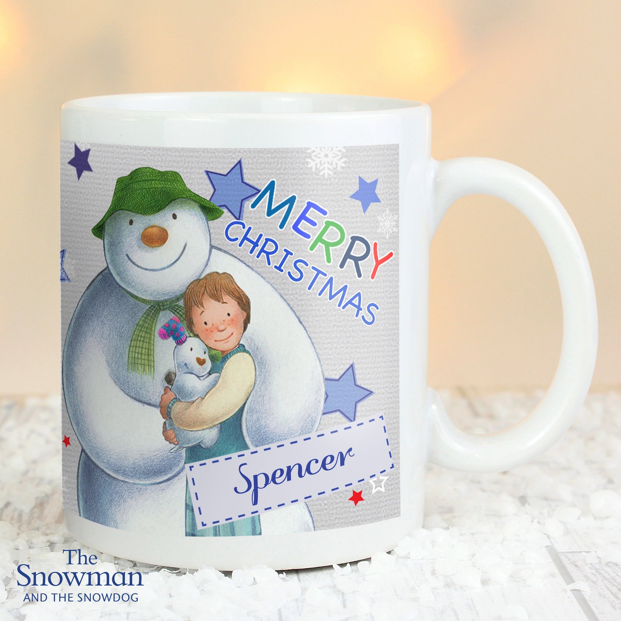 Personalised The Snowman and the Snowdog Blue Mug: 4 - Mugs By The Snowman