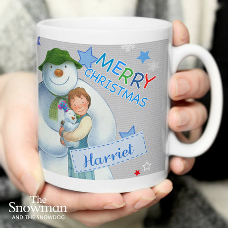 Personalised The Snowman and the Snowdog Blue Mug: 1 - Mugs By The Snowman