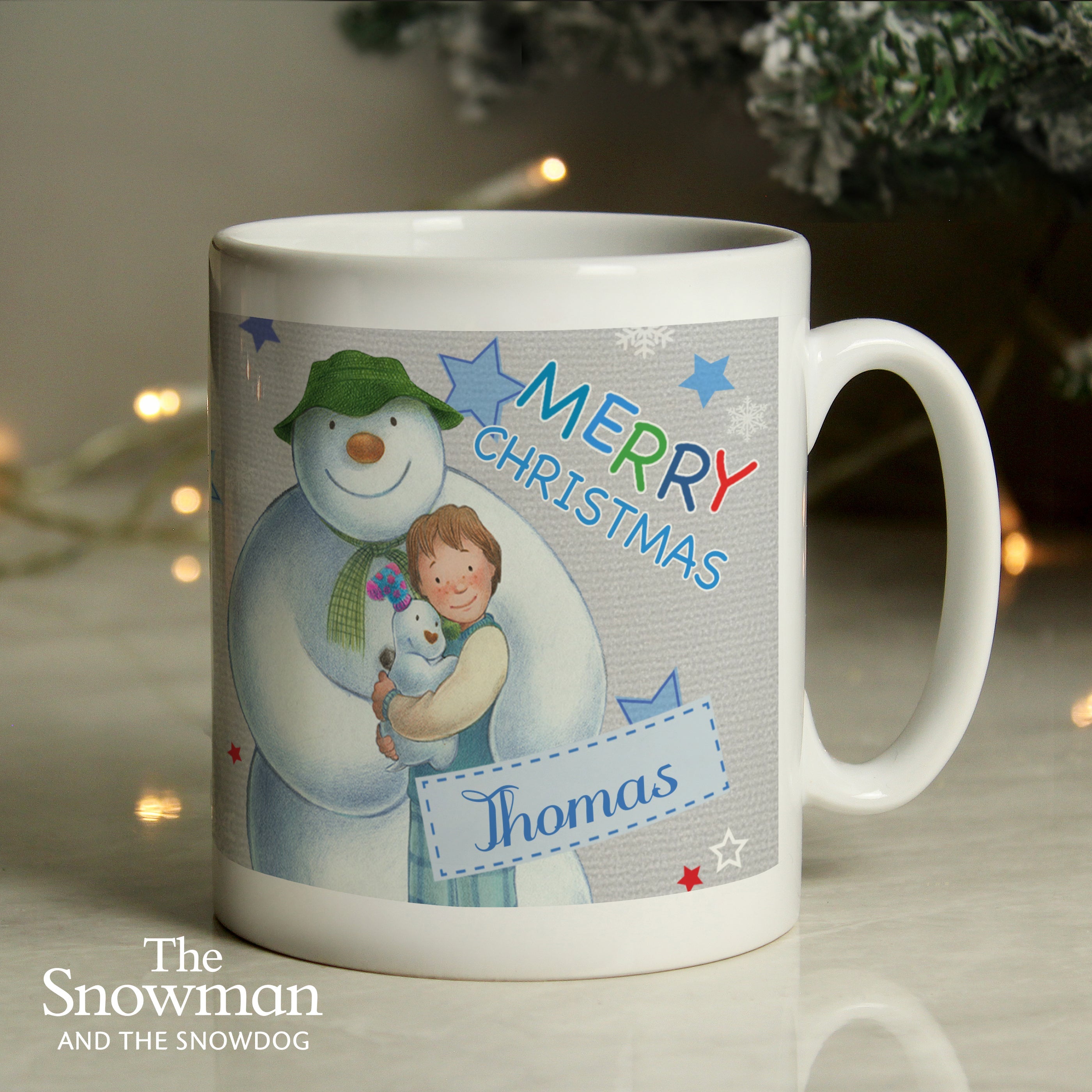 Personalised The Snowman and the Snowdog Blue Mug - Shop Mugs At Gift Moments - 2