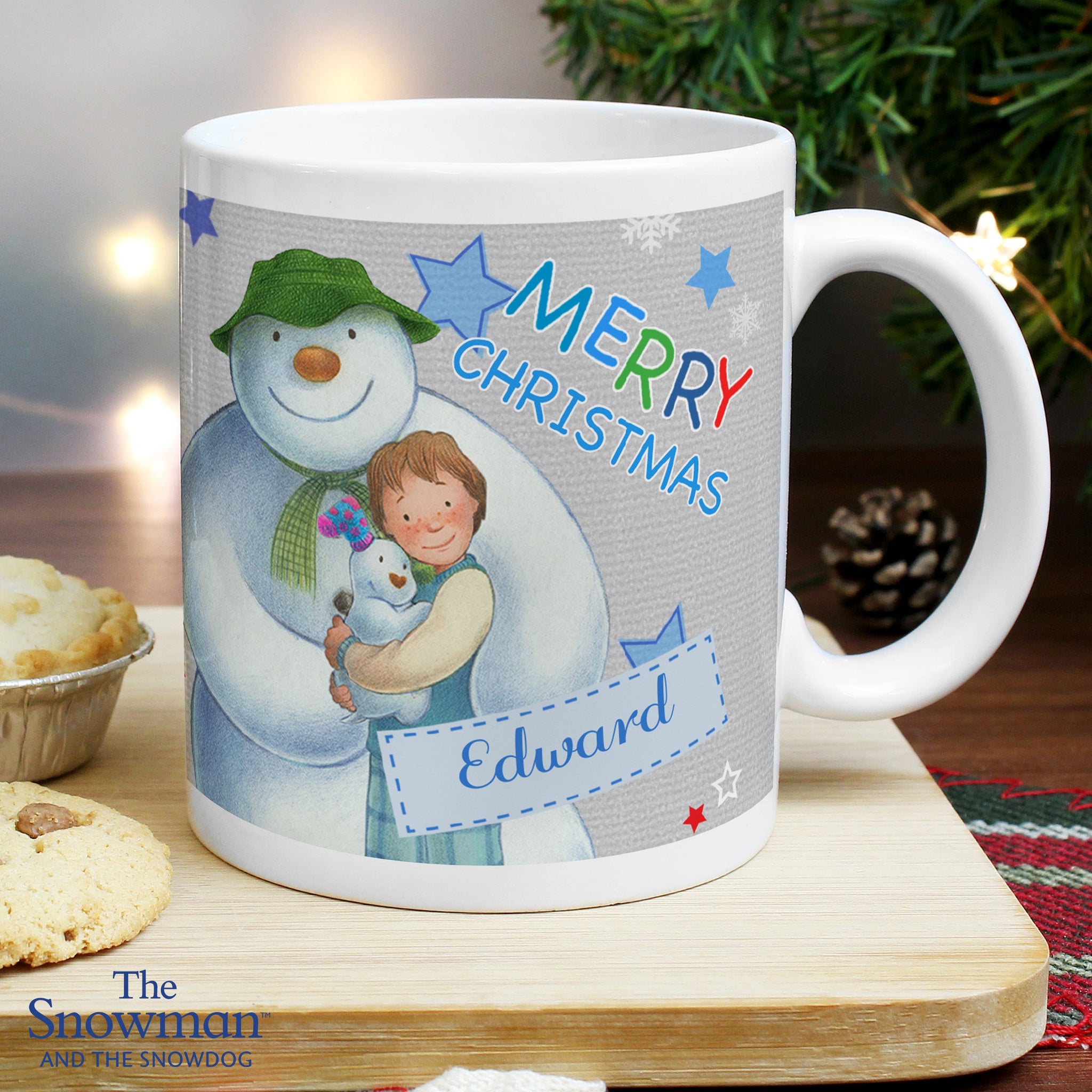 Personalised The Snowman and the Snowdog Blue Mug: 6 - Mugs By The Snowman
