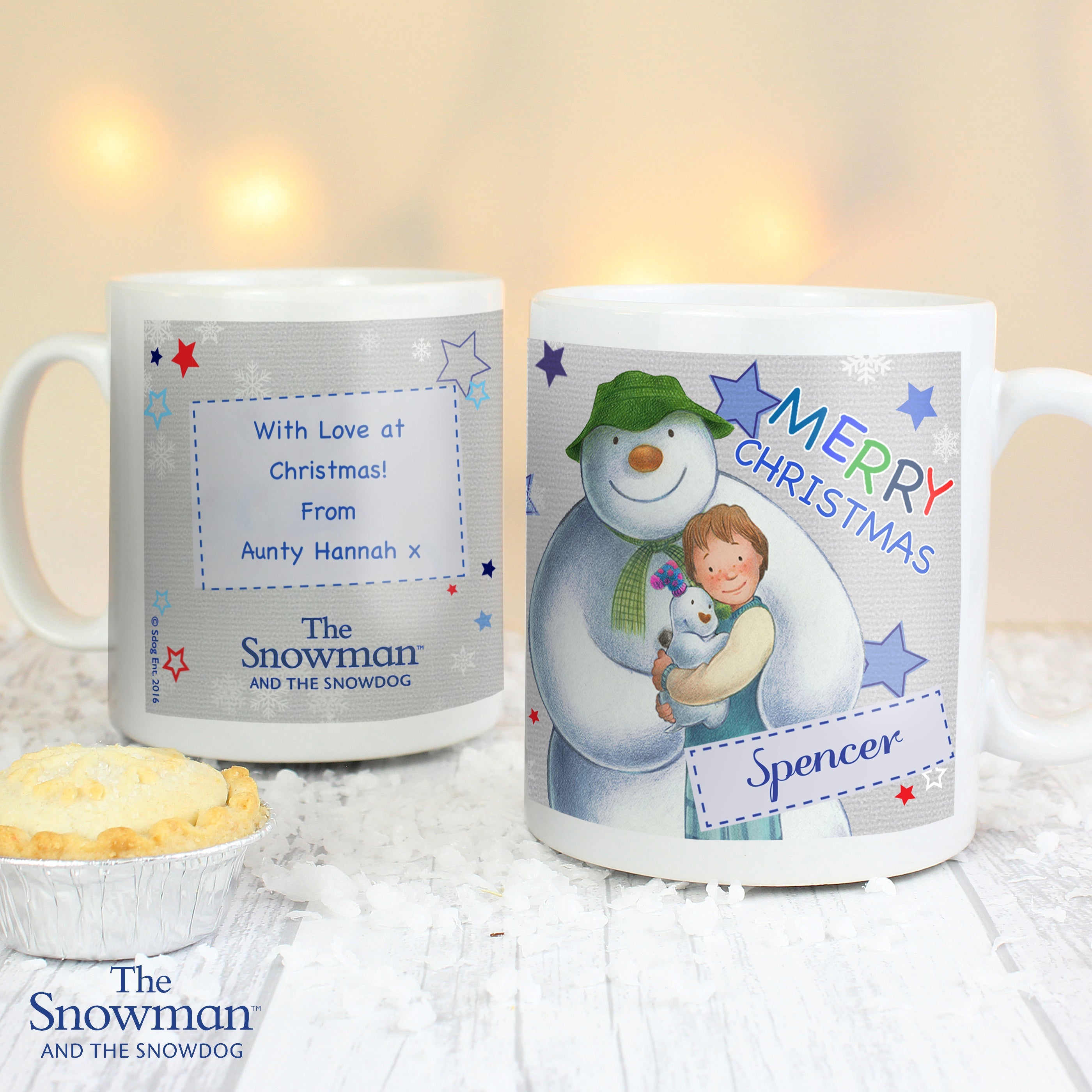 Personalised The Snowman and the Snowdog Blue Mug - Shop Mugs At Gift Moments - 3
