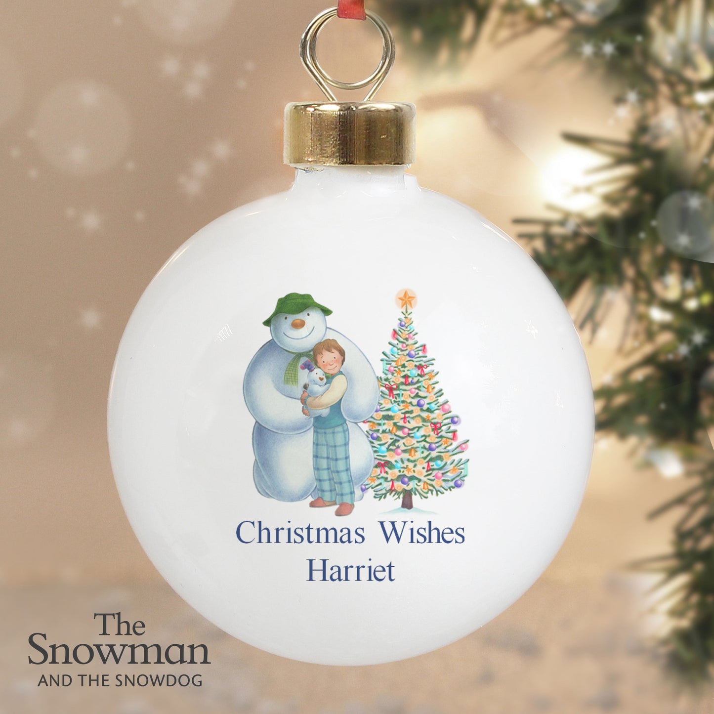 Personalised The Snowman and the Snowdog Friends Bauble: 1 - Christmas Baubles By The Snowman
