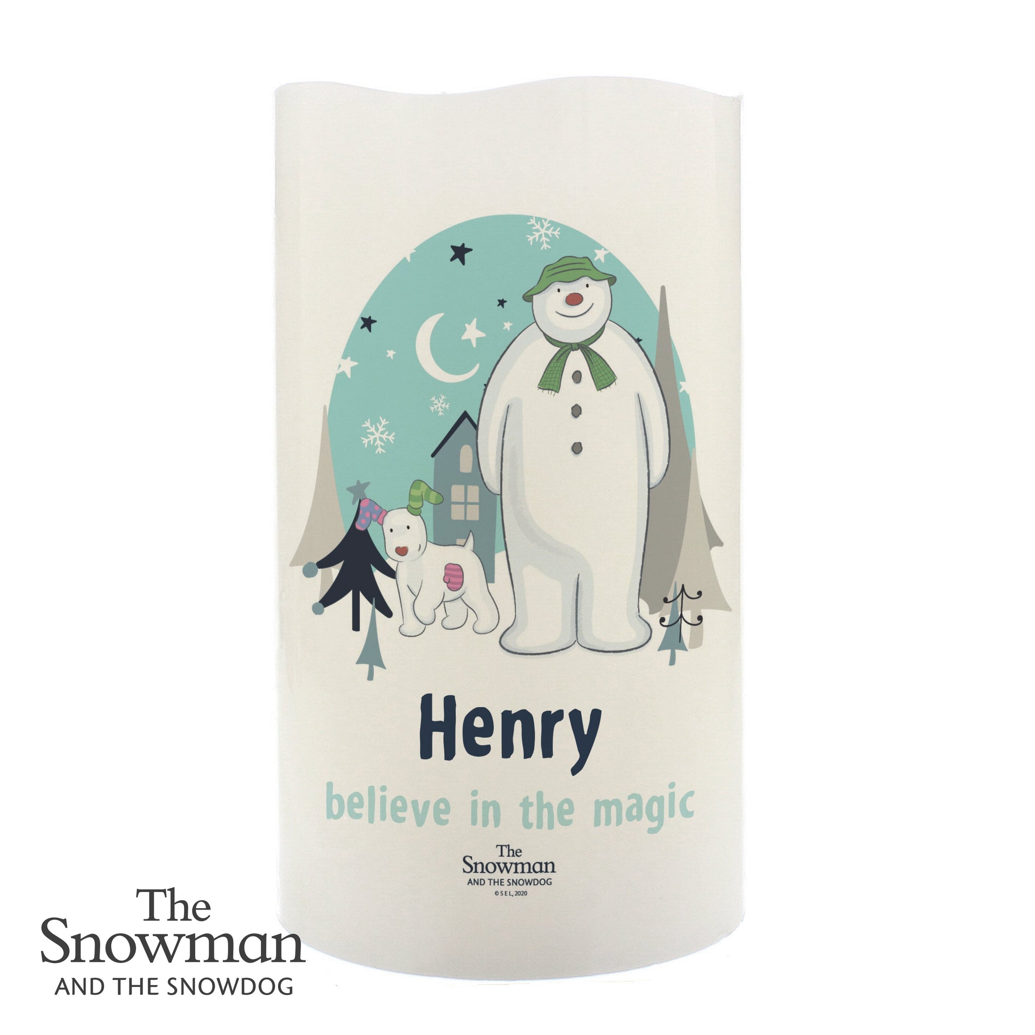 Personalised The Snowman and the Snowdog LED Candle: 5 - LED Lighting By The Snowman