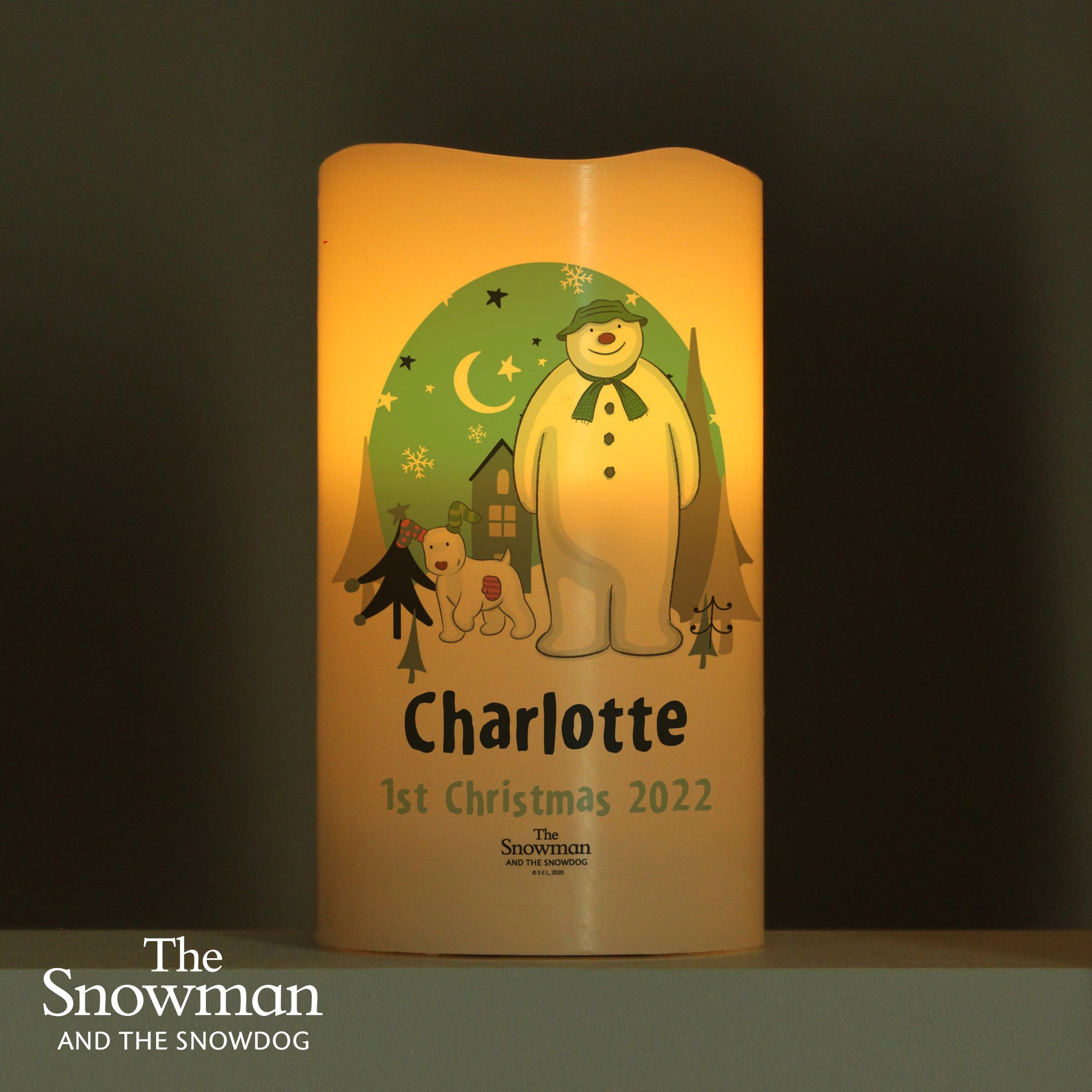 Personalised The Snowman and the Snowdog LED Candle: 1 - LED Lighting By The Snowman
